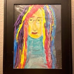 Abstract Lennon Painting and Frame